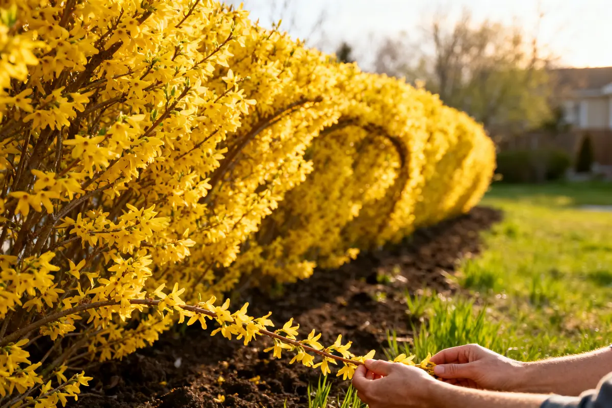 Forsythia verdrngt Thuja: Diese pflegeleichte Bltenhecke wird 2026 zum  Gartentrend - Asien Kuche